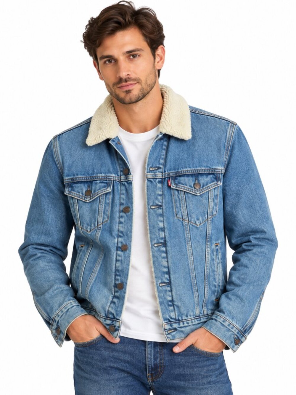 Levi's Sherpa-Lined Denim Trucker Jacket – Size M